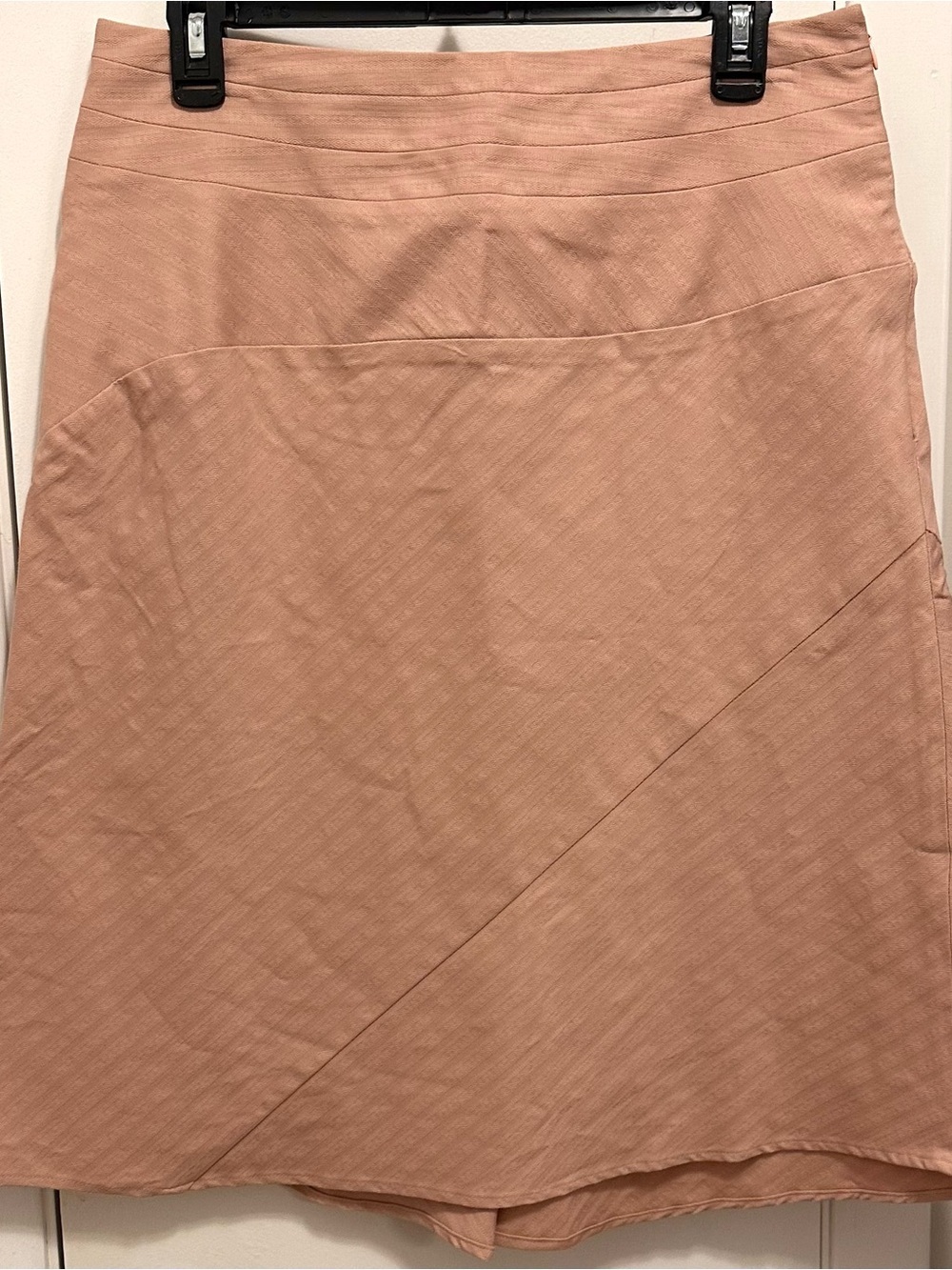 Kingslee Greene Blush Pink A-line Flare Asymmetric Hem Skirt 10